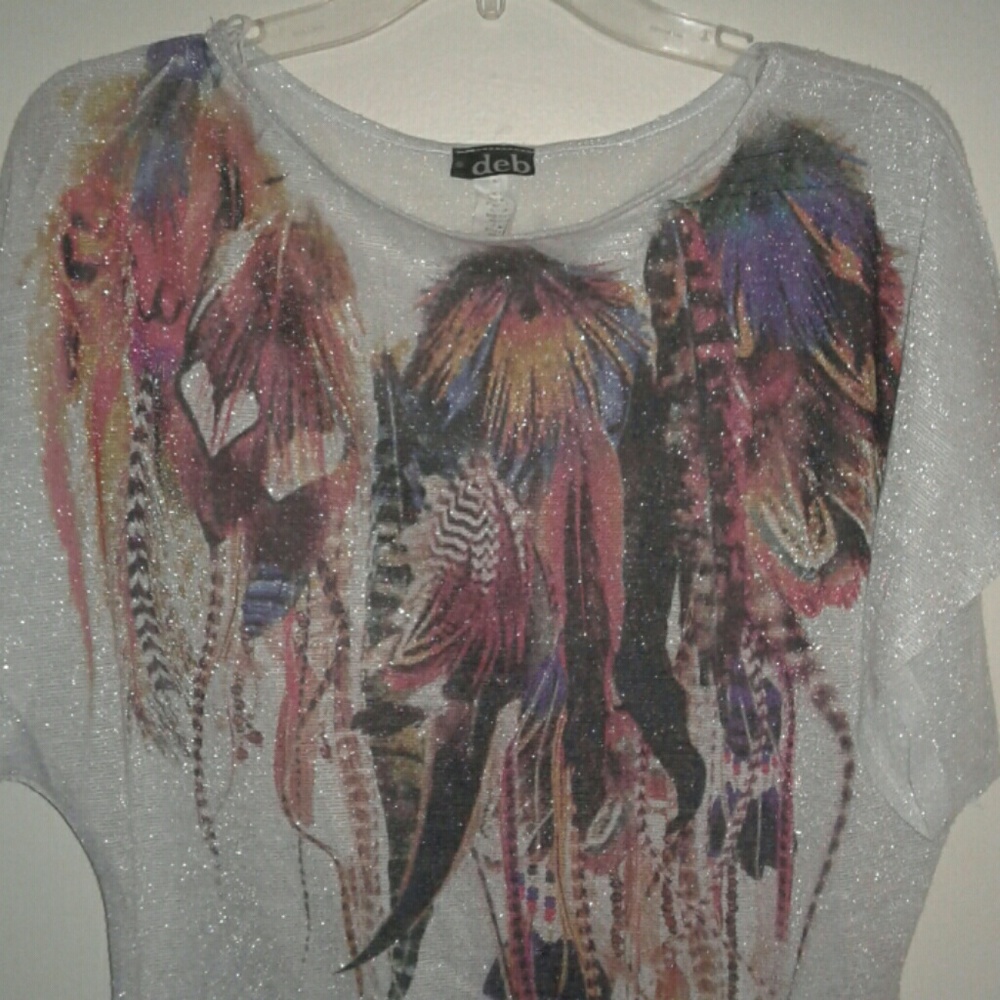 DEB Shimmer Silver Sheer Blouse